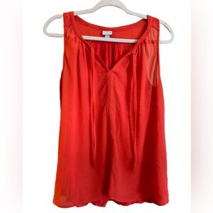 Merona Sheer Red Orange Sleeveless Blouse. Size XS.